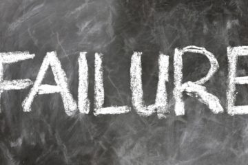 The word 'failure' chalked onto a blackboard.